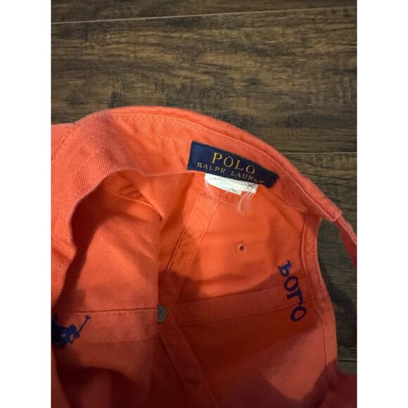 Polo Ralph Lauren Hat Cap Strapback Mens Adjustable Pink Salmon Blue Pony Golf - Picture 3 of 4